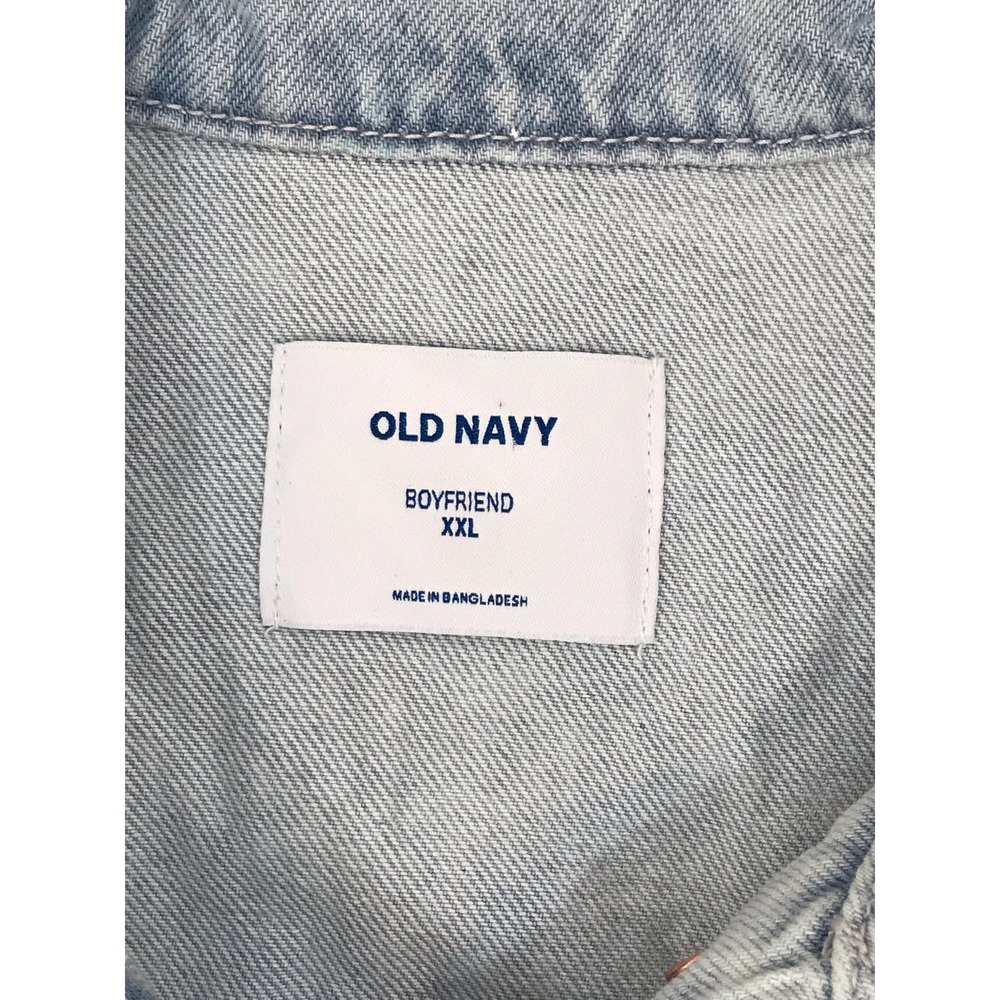 Old Navy Women's Size 2XL Embroidered American Flag Boyfriend Jean Jacket NWT - Picture 11 of 15